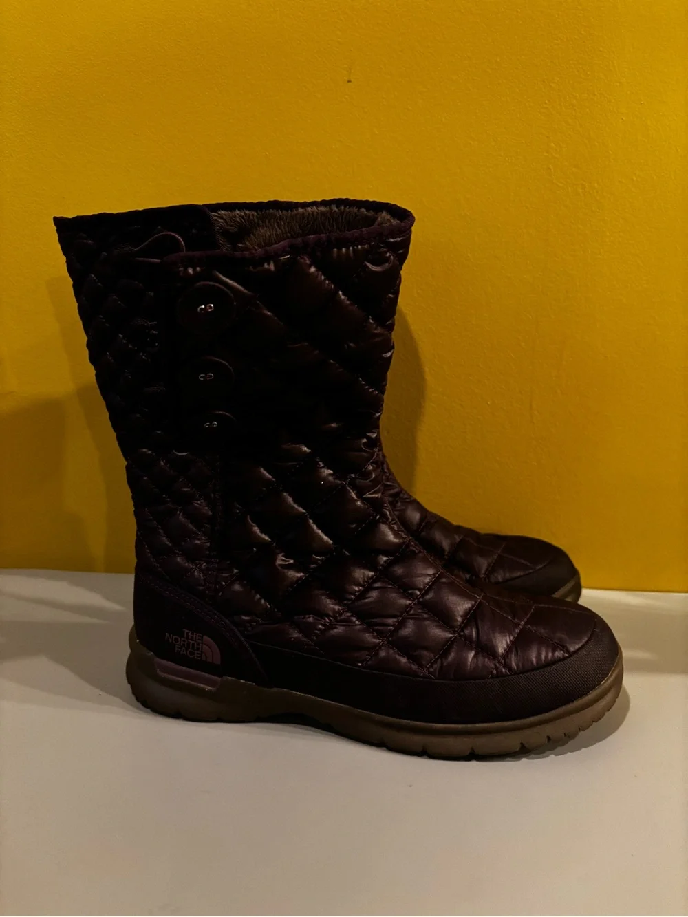 The North Face Quilted Mid-Calf Winter Boots in Dark Brown(HH)